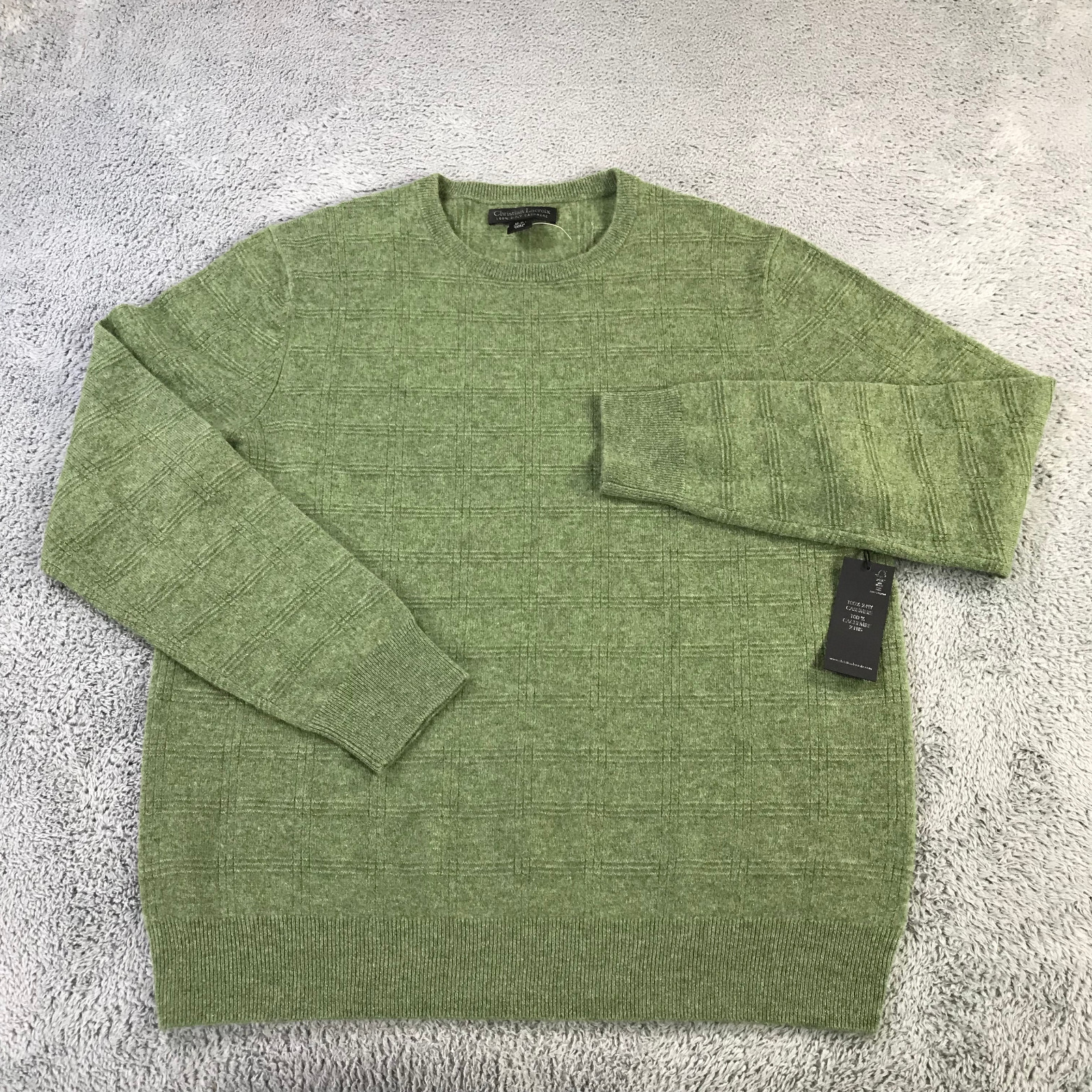 New Christian Lacroix Sweater Mens Extra Large Cashmere Green
