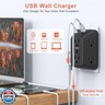 USB Wall Charger Electrical Outlet Extender, Surge Protector, 6 Outlet Splitter with 4 USB Outlet (2USB A, 2USB C) 4-Sided 1050J Power Strip Multi Plug Adapter for Home Office Travel