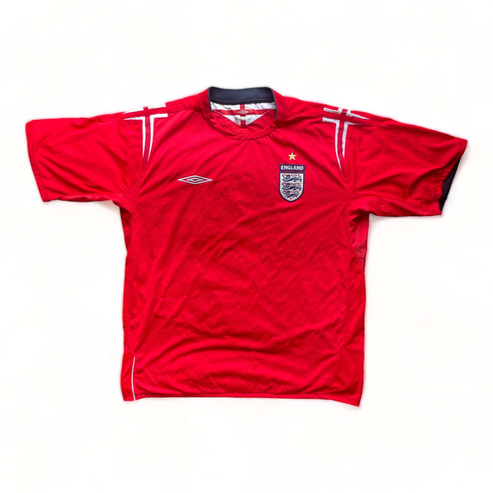 2004-06 England Umbro Away Red Shirt Football Retro Vintage Soccer Jersey 0419