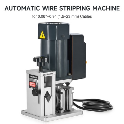 CREWORKS 0.06''-0.9'' Electric Wire Stripping Machine with Adjustable Feed Hole