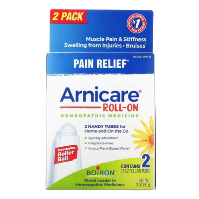 3 X Boiron, Arnicare Roll-On, Pain Relief, 2 Tubes, 1.5 oz Each