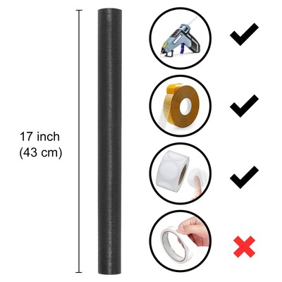 Homeral Mini Wrapping Paper Roll-17inch x 16.5ft Shiny Black Solid color with...