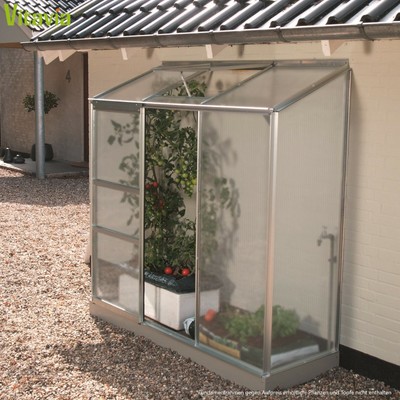 Vitavia Anlehngewächshaus Ida 1300 BxTxH 193x69x182cm 1,3m² 4mm HKP Alu eloxiert