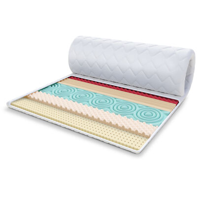 Topper 180x200 cm Matratzenauflage mit HR-Schaum Höhe 6 cm Latex Schoner H2 H4