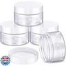 Patelai 4 Pieces Round Wide-mouth Leak Proof Plastic Container Jars with Lids for Travel Storage Makeup Beauty Products Face Creams Oils Salves Ointments DIY Making(1 Ounce,White)