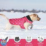 Petglad Dog Winter Coat, Waterproof Dog Jacket with Leash Hole, Reflective Adjustable Pet Snow Vest, Warm Fleece Sweater for Small Medium Large Dogs - Pink Polka Dot, L