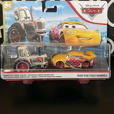 Disney Pixar Cars Bumper Save Racing Tractor & Rust-Eze Cruz Ramirez 2-Pack