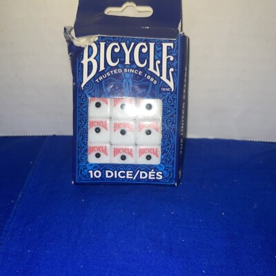 Set pf 10-Dice - Bicycle - New But Package Torn- Size 16mm or about 5/8''