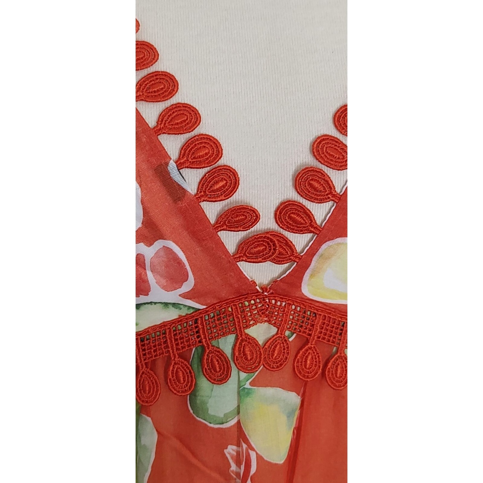 Pre-owned Charo Ruiz Ibiza Maxi Dress M Salamanca Terra Fruits Orange Cotton Resort Summer