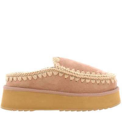 Pre-owned Mou A24us Women's Slipper Mu.fw681004a Clog Eskimo Platform In Beige