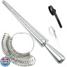 Ring Sizer Measuring Tool 4-in-1 Set Ring Sizing Kit, Ring Mandrel Measurer, Ring Sizers for Measuring 0-13 with Half Sizes 27-Piece, 2 Pcs Ring Measurer US Sizer 1-17 with Magnifier for Women Men
