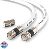G-PLUG 10FT RG6 Coaxial Cable Connectors Set - High-Speed Internet, Broadband and Digital TV Aerial, Satellite Sky Cable Extension- Weather-Sealed Double Rubber O-Ring and Compression Connectors White