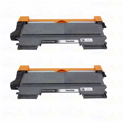 2PK New TN450 Toner Cartridge for Brother HL2240 2242D 2270DW MFC7360N Printer