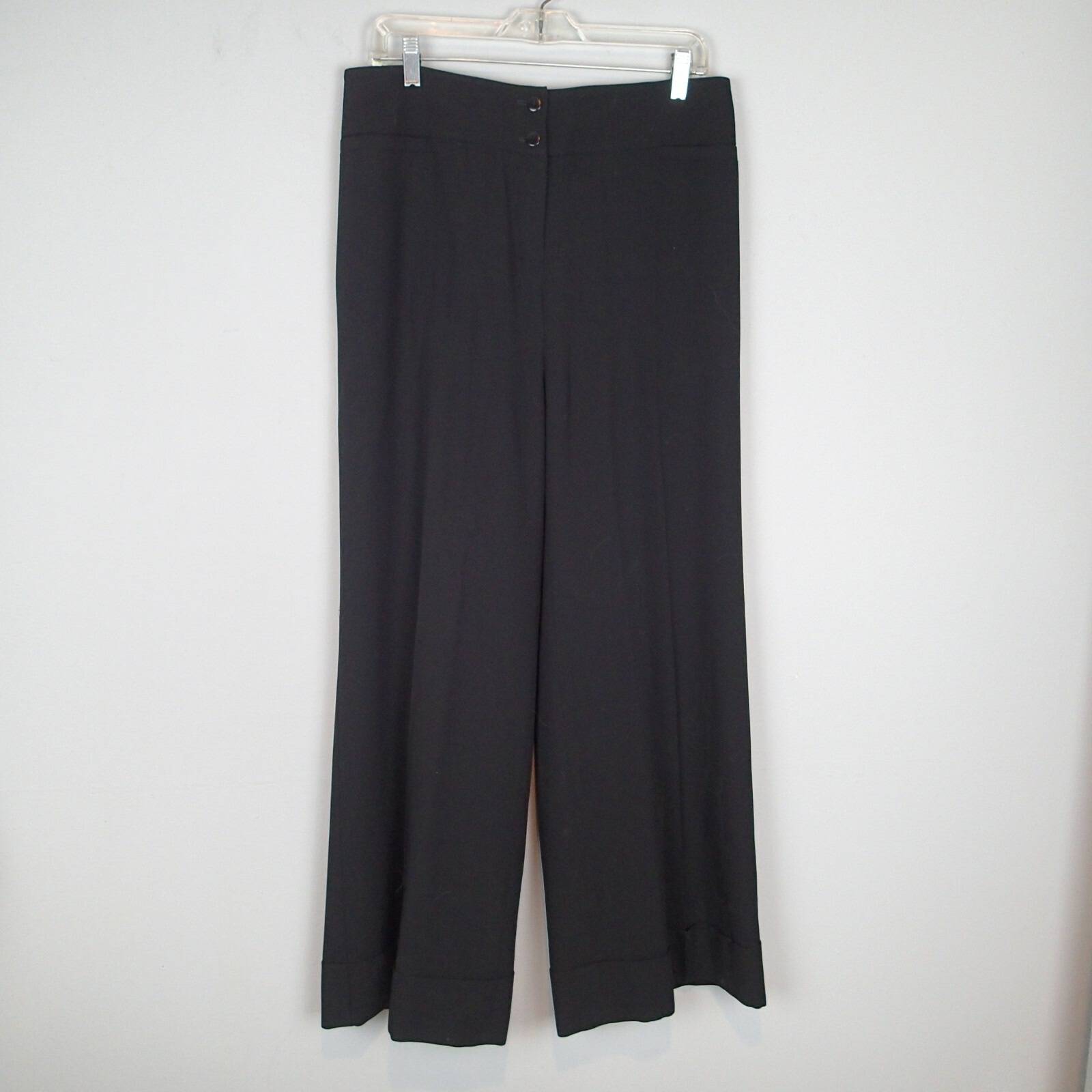 ARMANI collezioni women wool Dress Pants 12 Black wide z8 | eBay
