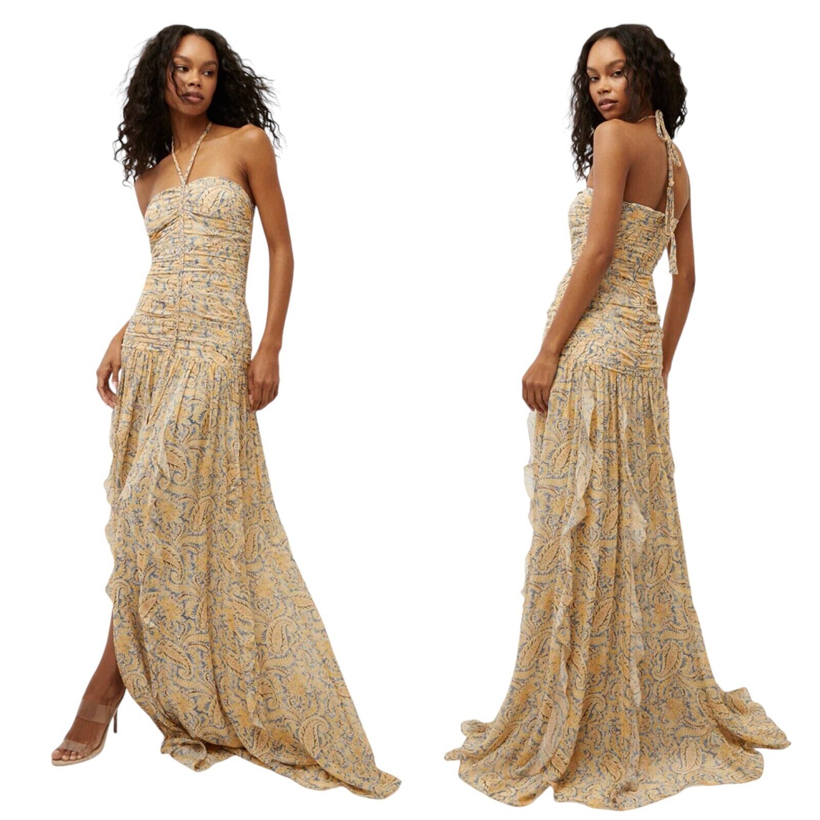 Veronica Beard Women 14 Lucine Dress Blue Yellow Paisley Veronica Beard Women 14 Lucine Dress Blue Yellow Paisley