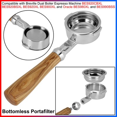 1x Naked 58mm Bottomless Espresso Portafilter For Breville Dual Boiler Machine