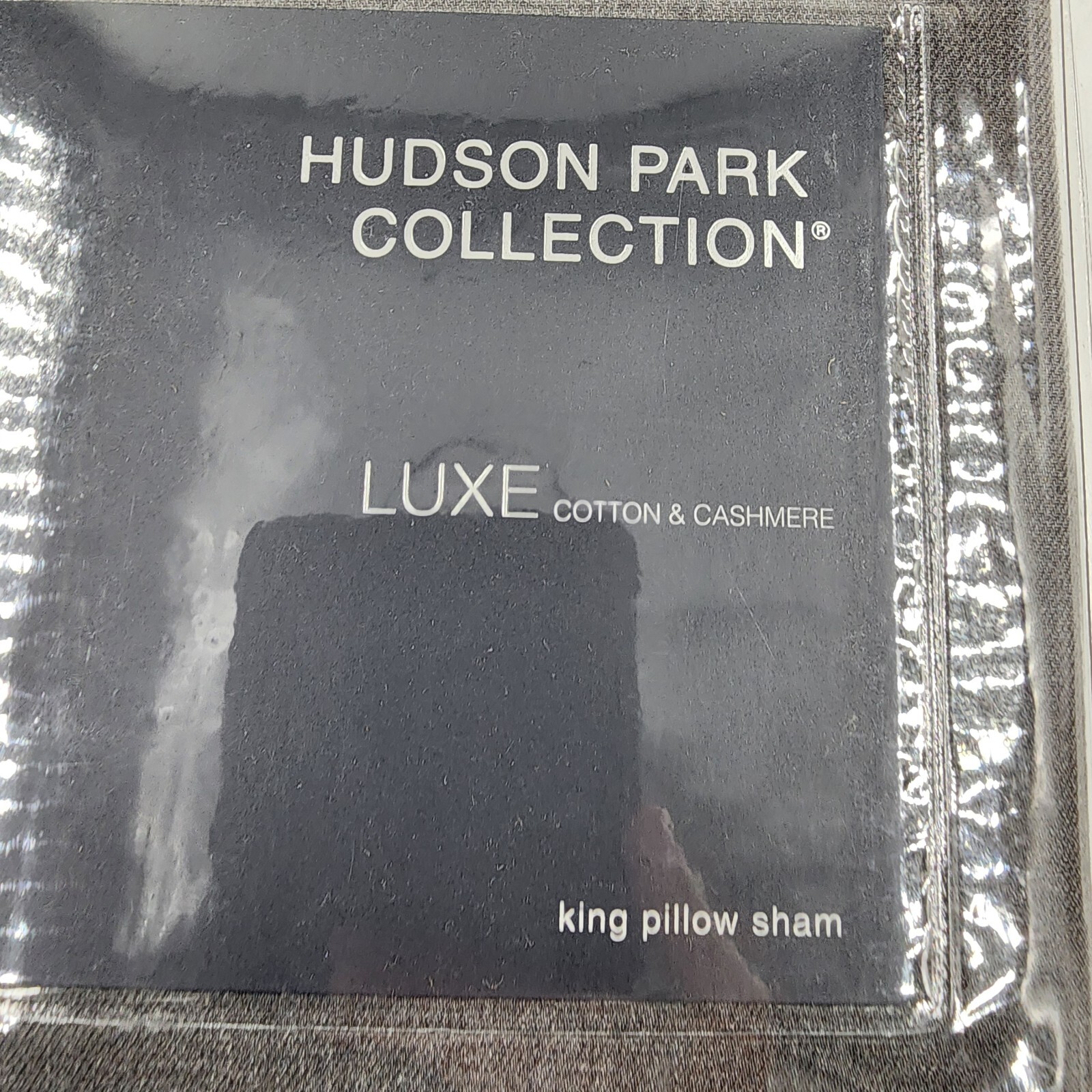 Hudson Park Collection Cashmere Blend King Pillow Sham 20x36in Charcoal + - Picture 4 of 14