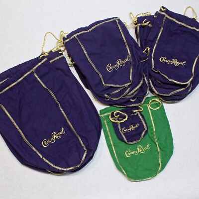 Crown Royal Mixed Lot of 25 Drawstring Bags
