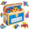 Blockaroo Magnetic Foam Building Blocks - 100-Piece Set with Storage Chest, Bath Toys for Toddlers, Preschool Toys, Sensory Toys, Blocks for Toddlers 3-5, Engineering Toys for Kids 3-5