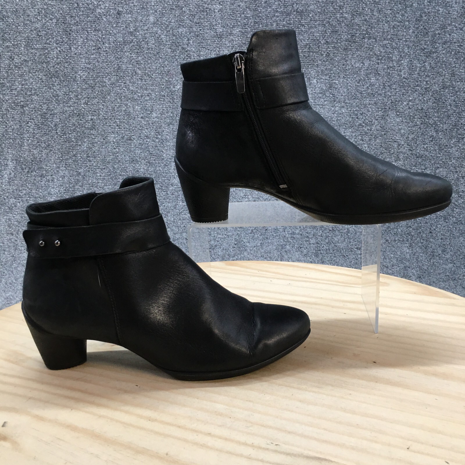 eccoブーツ38 ECCO Boots Womens 38 Sculptured 45 Ankle Bootie Black Side