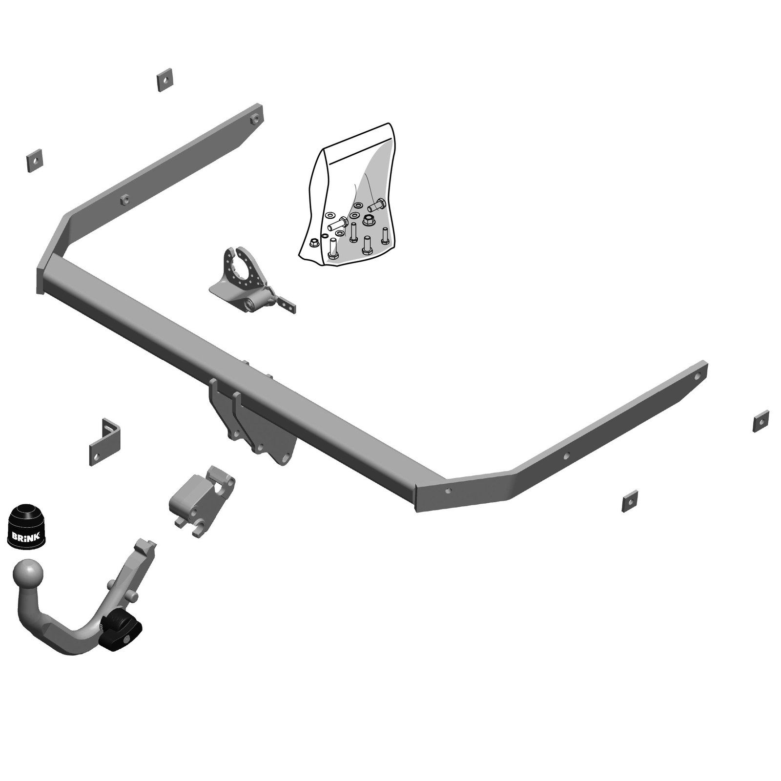Brink Towbar for Ford Focus II Hatchback 20082012 Detachable Tow Bar