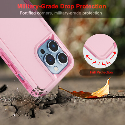 For iPhone 16 Pro Max/16 Pro/16 Plus Phone Shockproof Case Cover +Tempered Glass