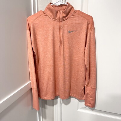 Nike Element Jacket Womens Small Peach 1/4 Zip Pullover Running Training AA4631