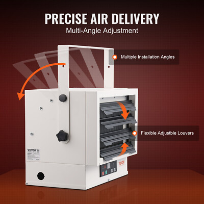 VEVOR Electric Garage Heater, 7500-Watt Digital with Remote Ceiling/Wall Mount