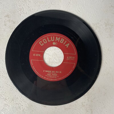 45 RECORD,  SARAH VAUGHN.  IF SOMEONE HAD TOLD ME / CORNER TO CORNER.