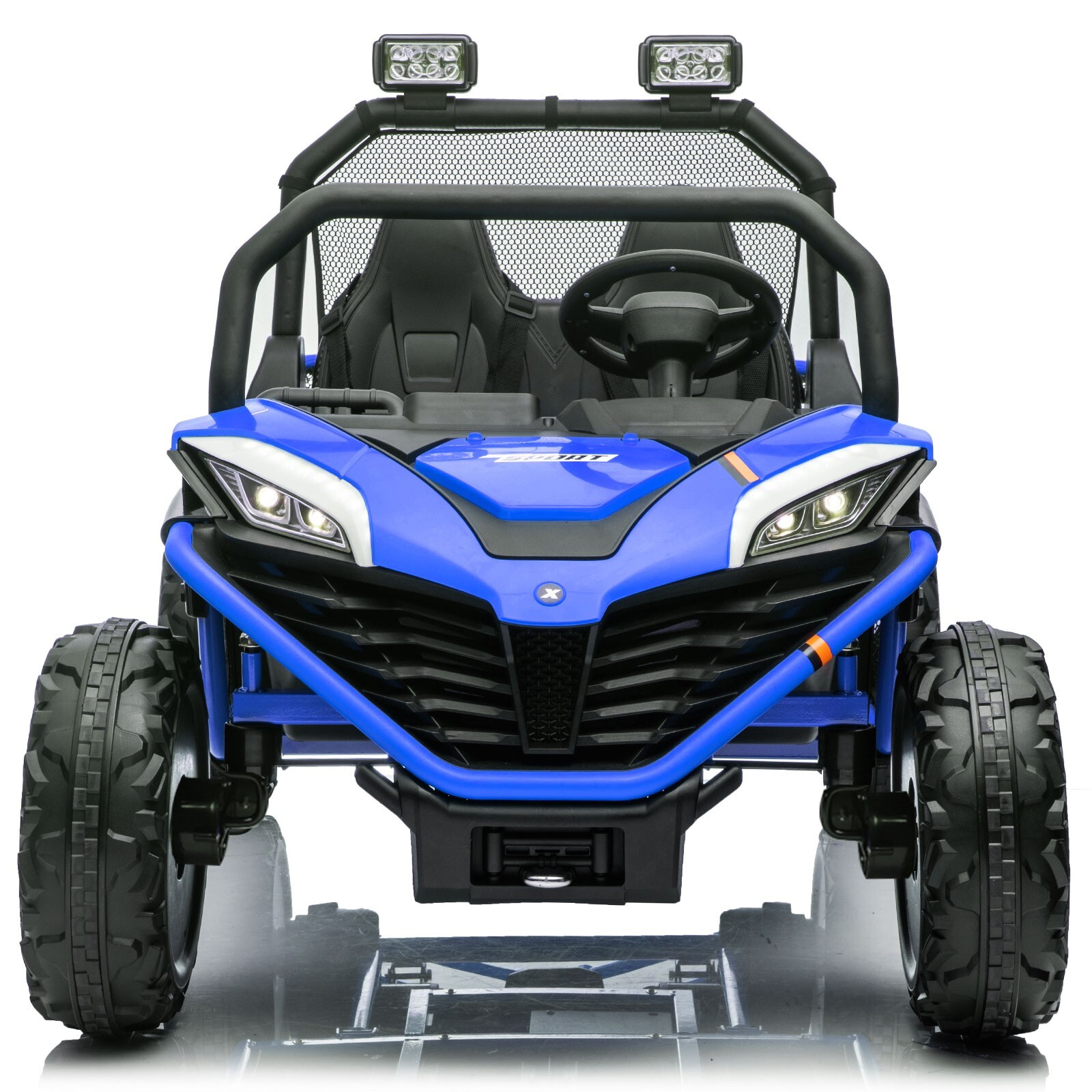 ZEOPHOL 24V Kid Ride On Car UTV 4WD 2-Seater Electric Truck 4X80W Remote Blue
