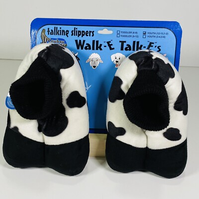 Cowboy Kickers Walk-E-Talk Childrens Cow Feet Hooves Slippers Youth 12-13, 1-2