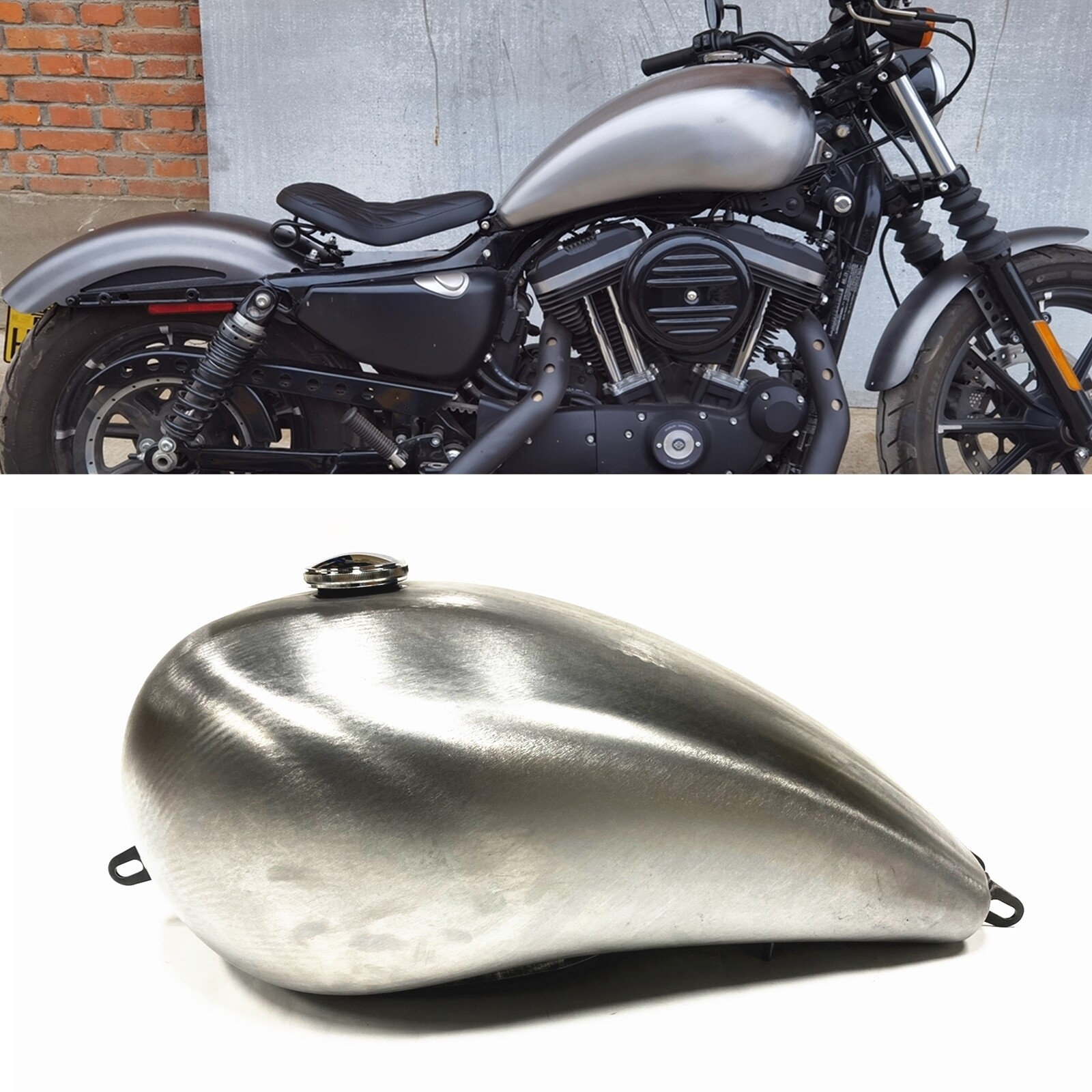 For Harley Sportster 2007-2022 Motorcycle Silver Petrol Gas Fuel