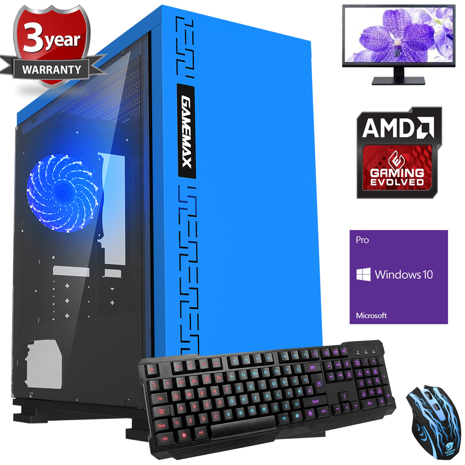 Ultra Fast AMD Dual Core HD 8GB 1TB Bundle Home Gaming PC Computer
