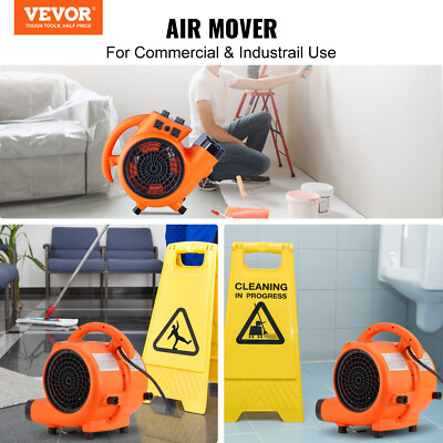 1000 CFM 3-Speed 1/4 HP Adjustable Air Mover Carpet Dryer Blower Floor Fan