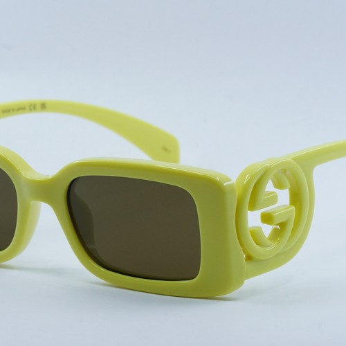 Pre-owned Gucci Gg1325s 007 Acid Yellow/brown 54-19-140 Sunglasses Authentic