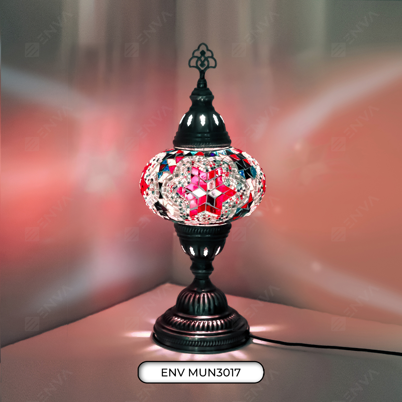 8 Style Turkish Moroccan Mosaic Table Bedside Tiffany Desk Lamp Light Large - Picture 12 of 24