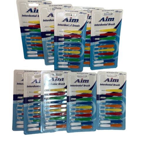 100 Pcs AIM Interdental Brushes Dental Brush Floss Removes Pla...