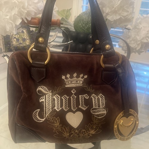 Vintage Juicy Couture Royal Juicy Bowler Bag - Brown Purse
