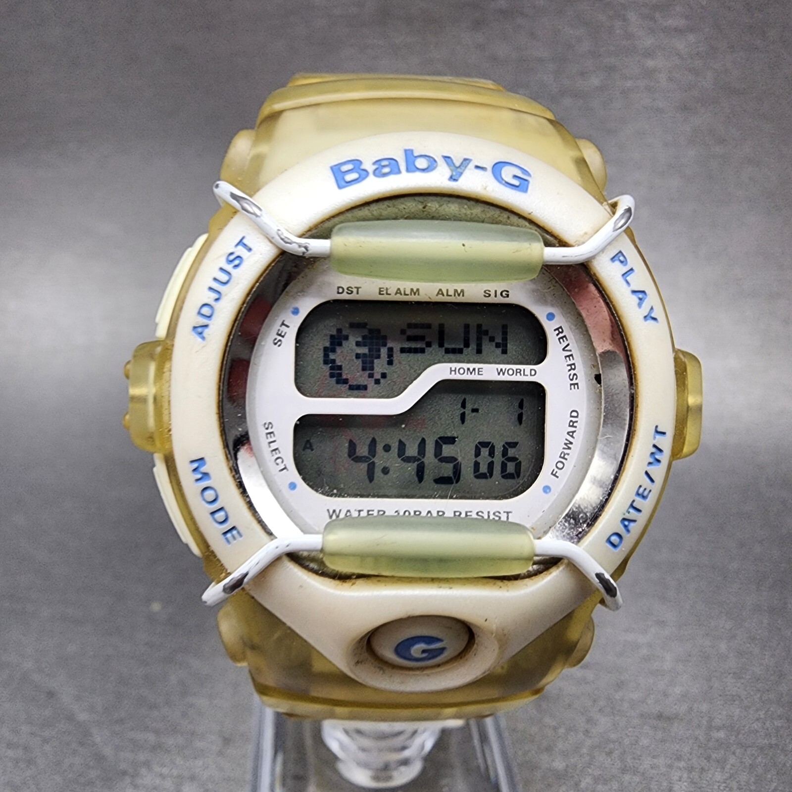 Casio Baby G Watch Women 39mm Digital Clear Case round BGT