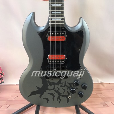 Gray high-quality SG electric guitar zebra pickup black accessories 6strings