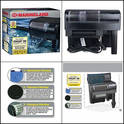 30 To 50 Gallon Fish Tank Filter Power Aquarium Pump Sterilizer Multi Filtration