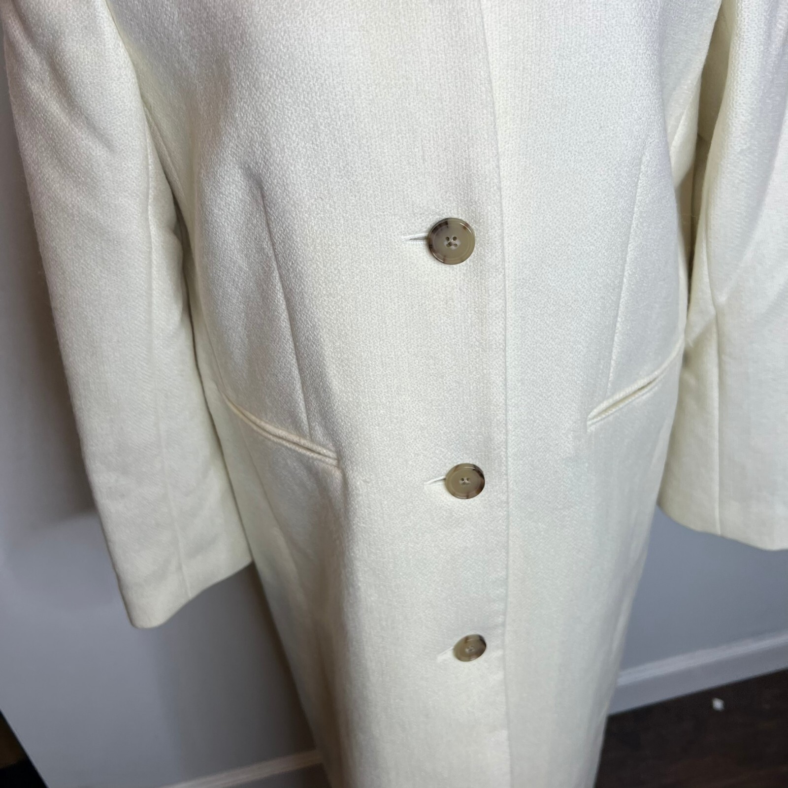 Pre-owned Jcrew J.crew Womens $428 Palais Topcoat Italian Melton Wool Blend Ivory Size 14 Bu452 In White