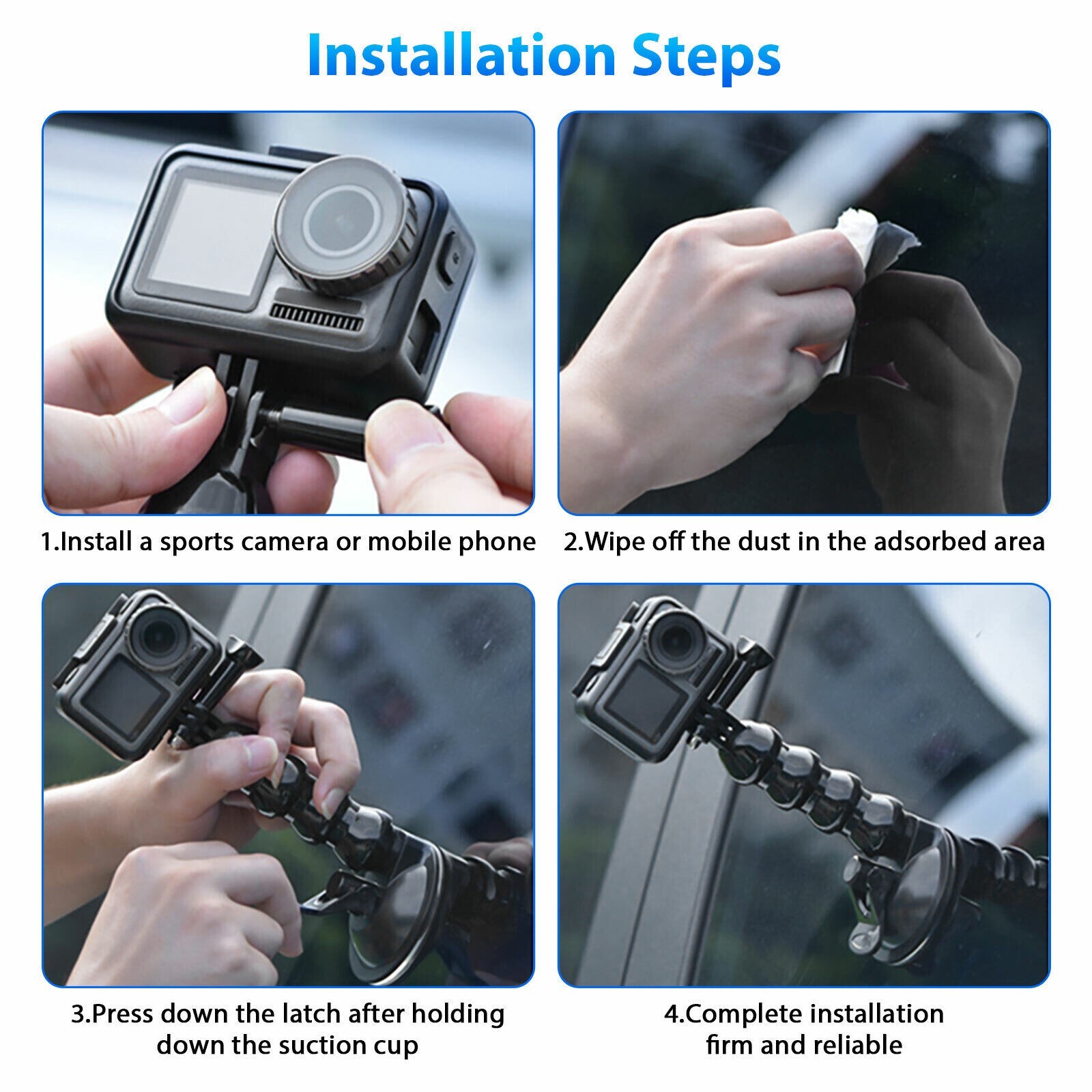 Suction Cup Car Phone Holder Mount Windshield for GoPro Hero DSLR Nikon Camera