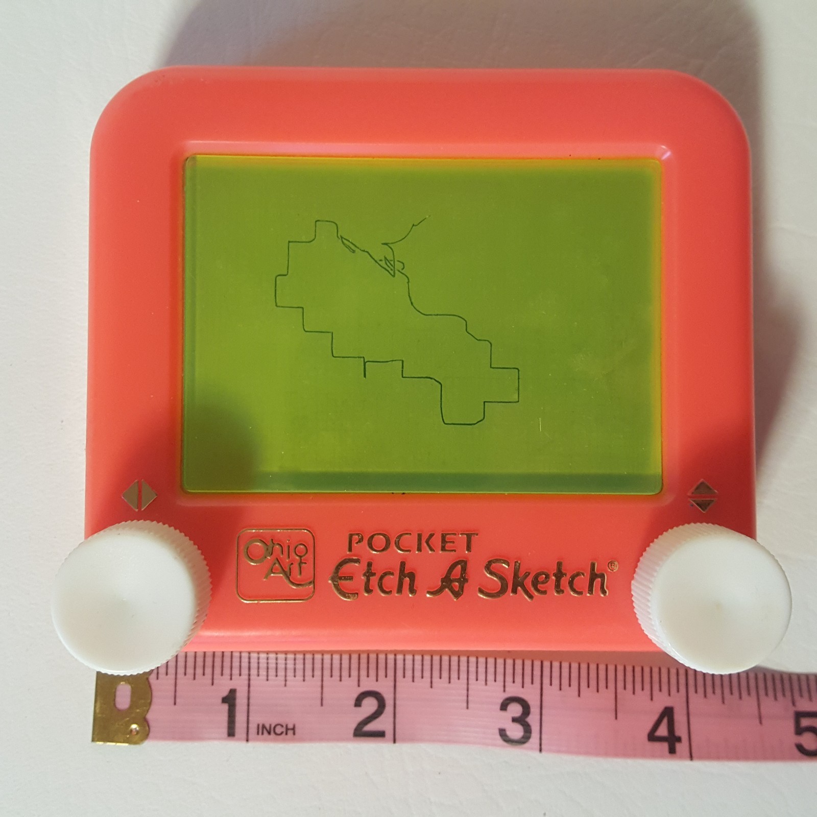 Vintage Rare Neon Orange & Green Screen Pocket Etch A Sketch Ohio Art - Works