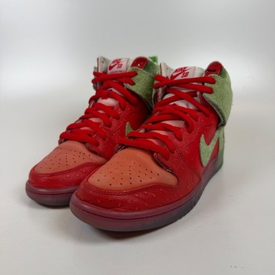 Nike SB Dunk High Strawberry Cough Red Green CW7093-600 Mens Size 8.5 Sneaker