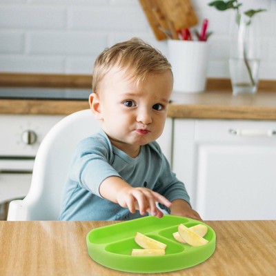 7Penn Silicone Baby Plate with Suction Base Divided Toddler Plate Feeding Tray