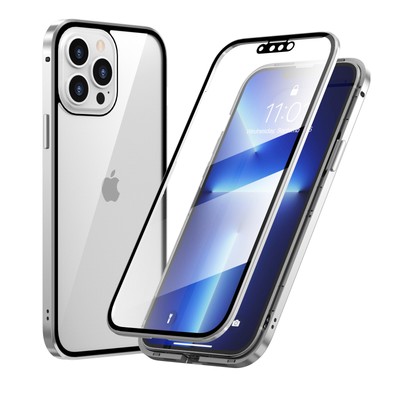 iPhone 11 12 Pro Max 13 X 7 8 Tempered Glass 360° Magnetic Case Metal Full Cover