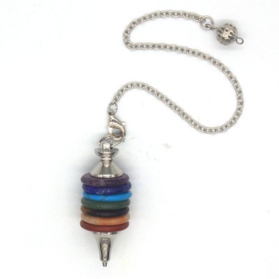 7 Chakra Stone Pendulum Prism  Energy Reiki Healing Amulet