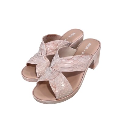 Melissa Baja East Python Heel Sandals Womens 8 Open Toe Block Heels Pink Modern