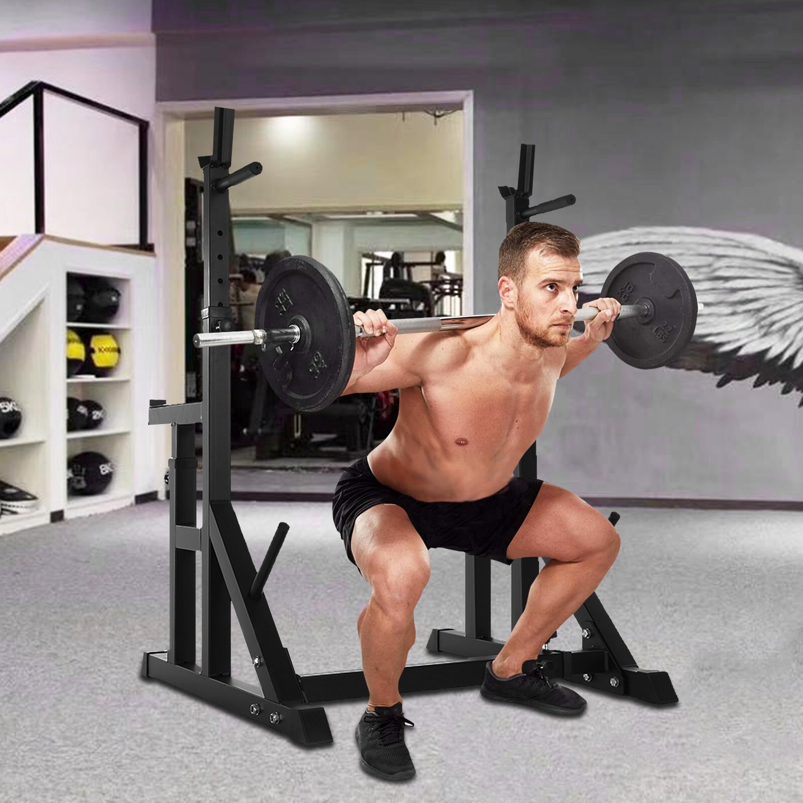 Stands Multifunction Barbell Bench Press Dipping Station